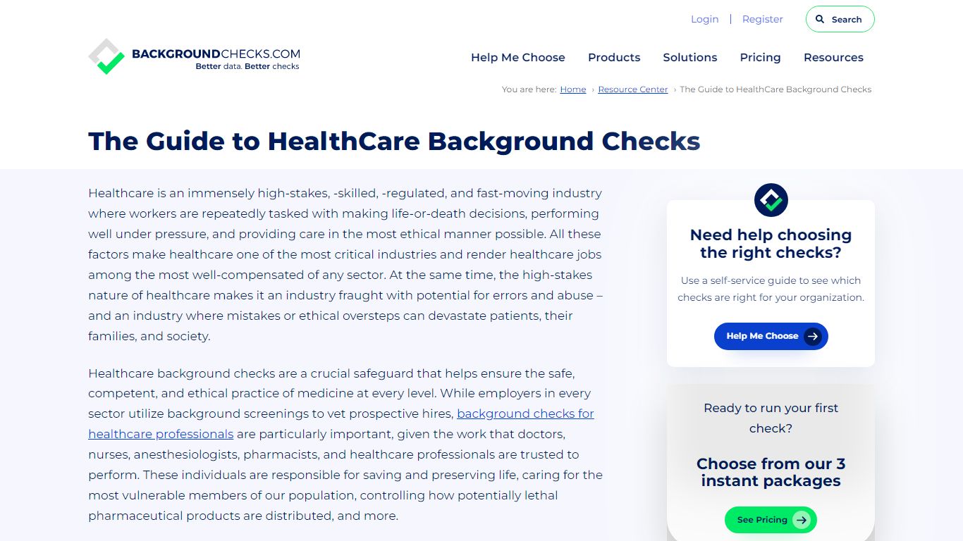The Guide to HealthCare Background Checks